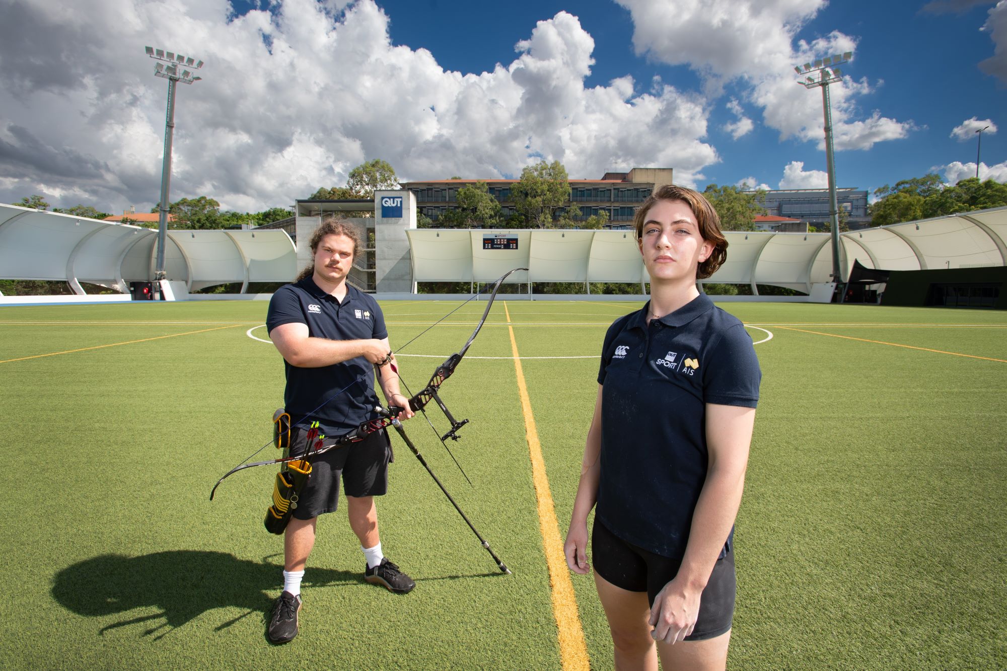 QUT-AIS scholarship recipients Patrick Willis and Clea Hall 