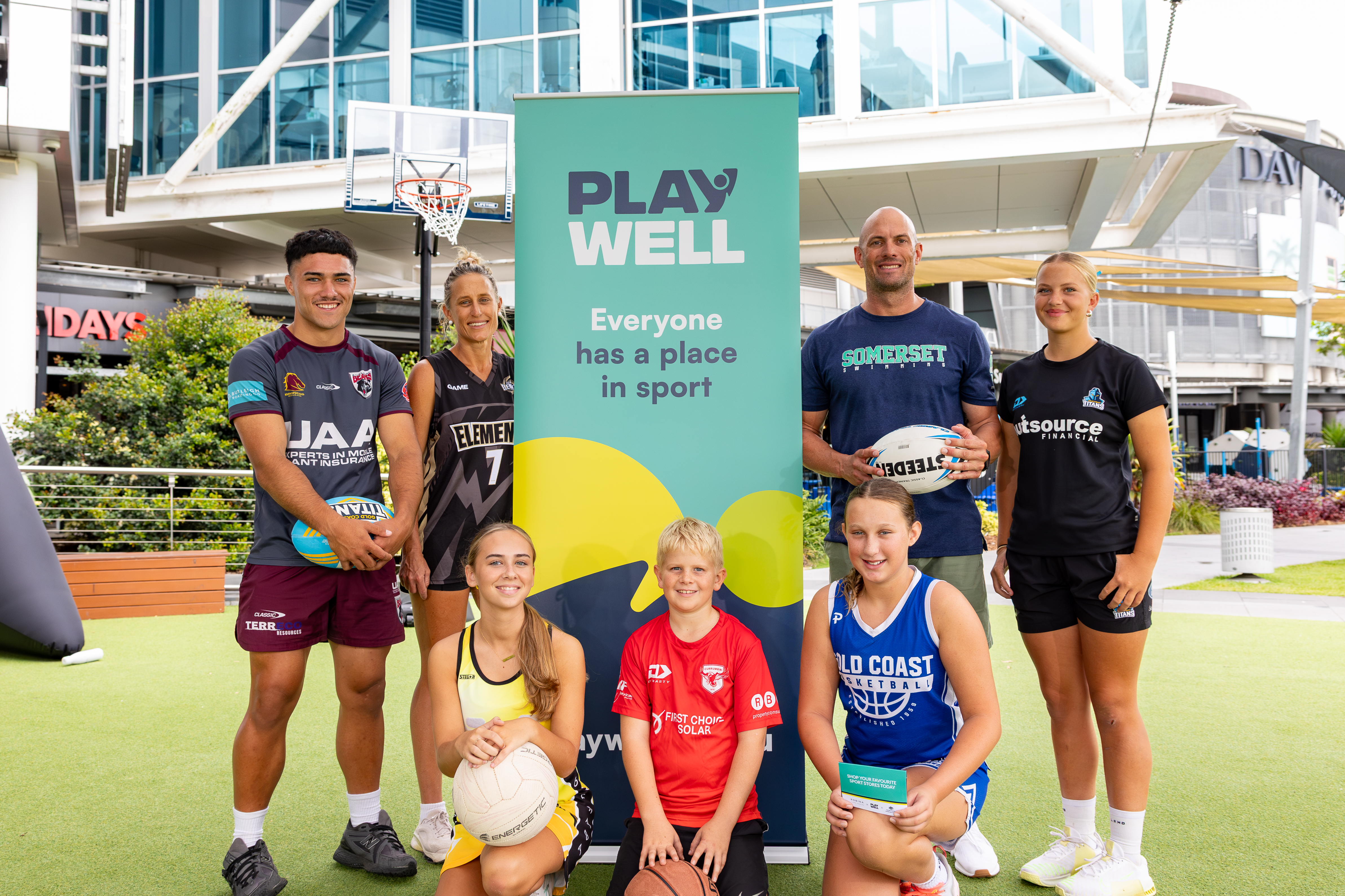 The Play Well initiative was launched at Robina Town Centre, with athletes, coaches and officials lending their support.