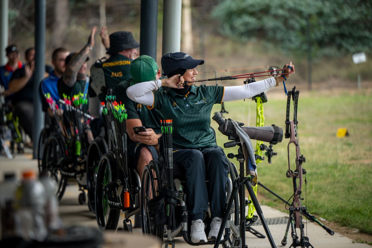 Paralympian Ameera Lee pictured at the 2025 World Archery Para Championship Trials at the AIS.