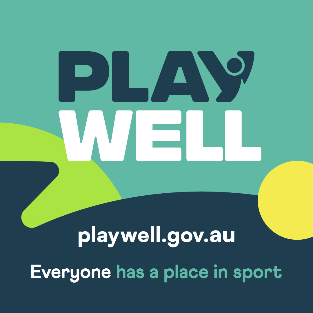 Play well logo and message - Everyone has a place in sport