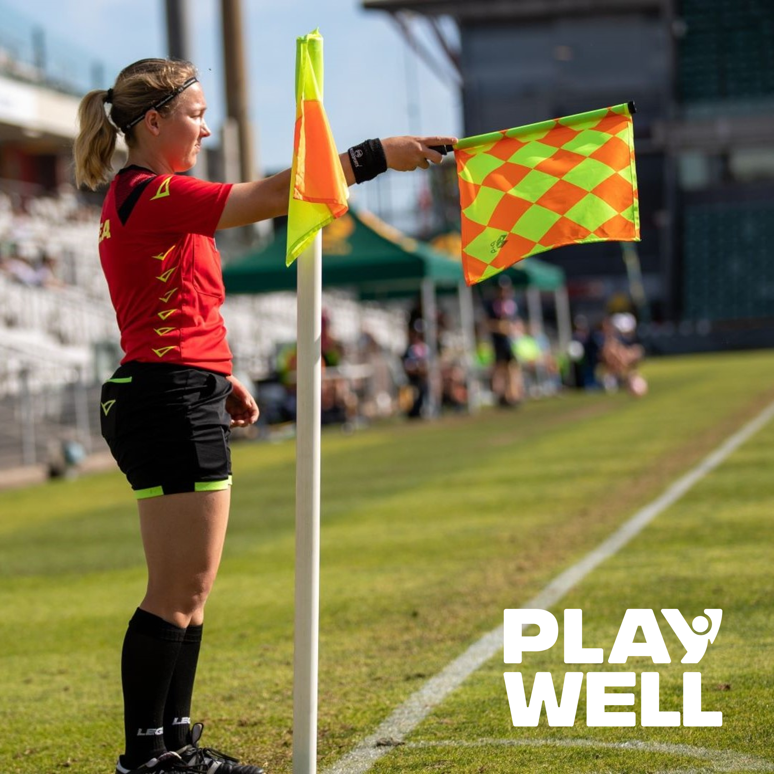 Female soccer official