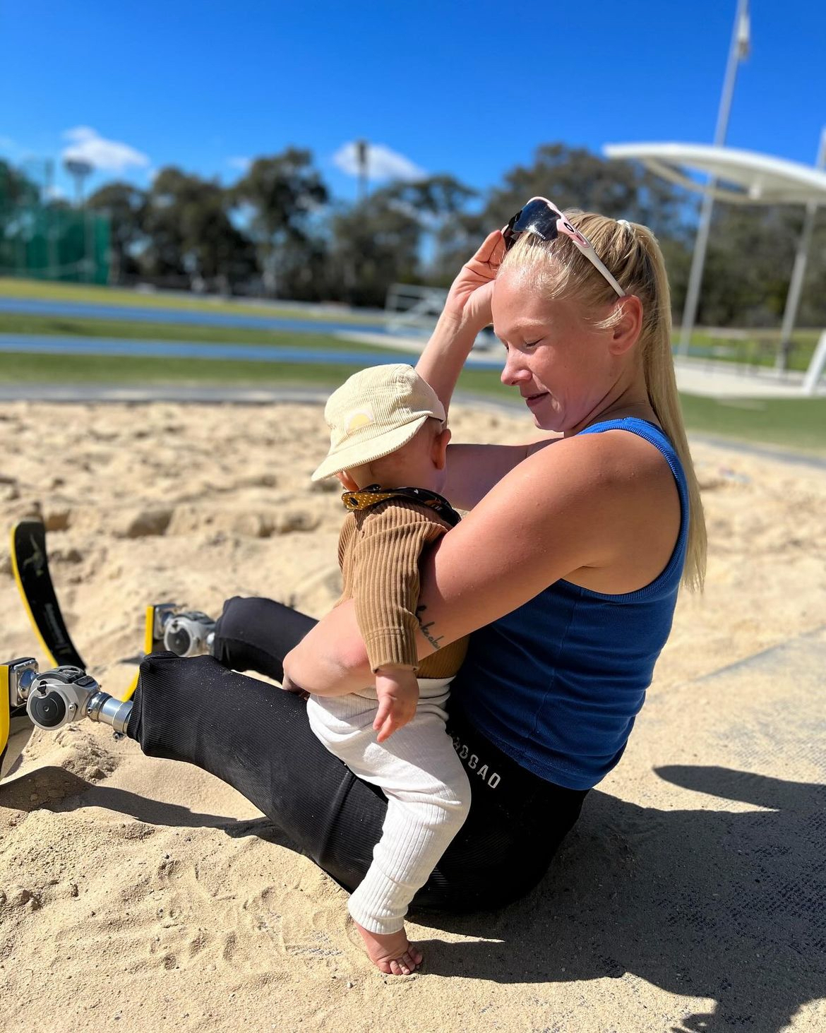 Paralympian Vanessa Low with her son